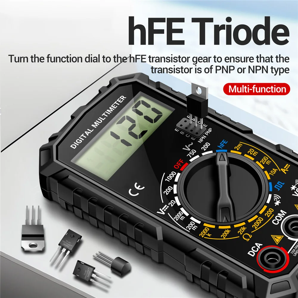 SZ308 Multifunction Multimeter Diode HFE Triode Tester AC/DC Voltage Resistance Current Tester Electrical Instruments Multimeter