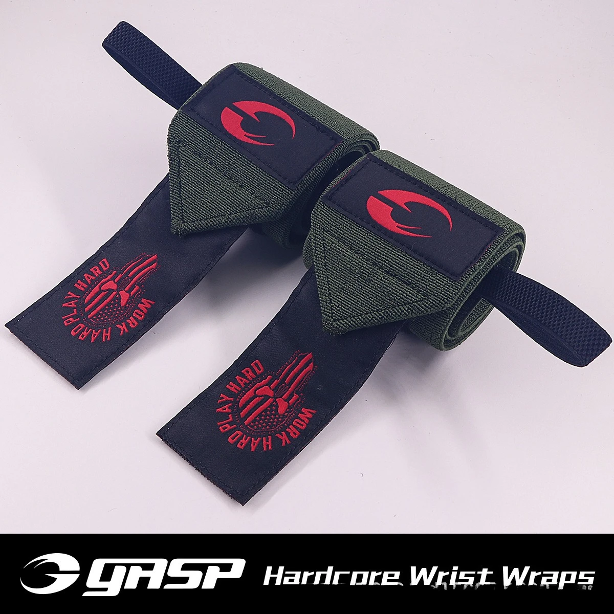 GASP Extra Long Thick Wrist Wraps Unisex Powerlifting Bench Press Support Tendon Protection Weightlifting Fitness Gear