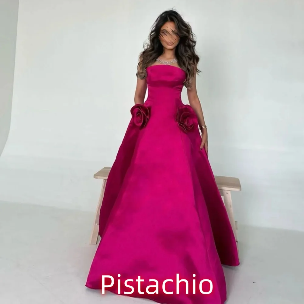 فستان حفلة موسيقية نسائي رائع مخصص بدون أكمام مزين بالزهور الساحرة فستان حورية البحر بدون حمالات للنساء ثوب مسائي