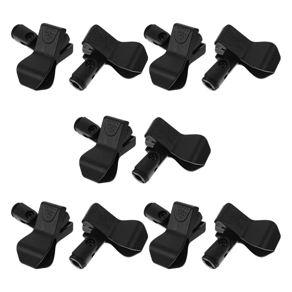 

10pcs Microphone Clip Holder Secure Grip Mic Earphone Cable Management Desktop Stand Mount For Live Streaming Meetings Durable