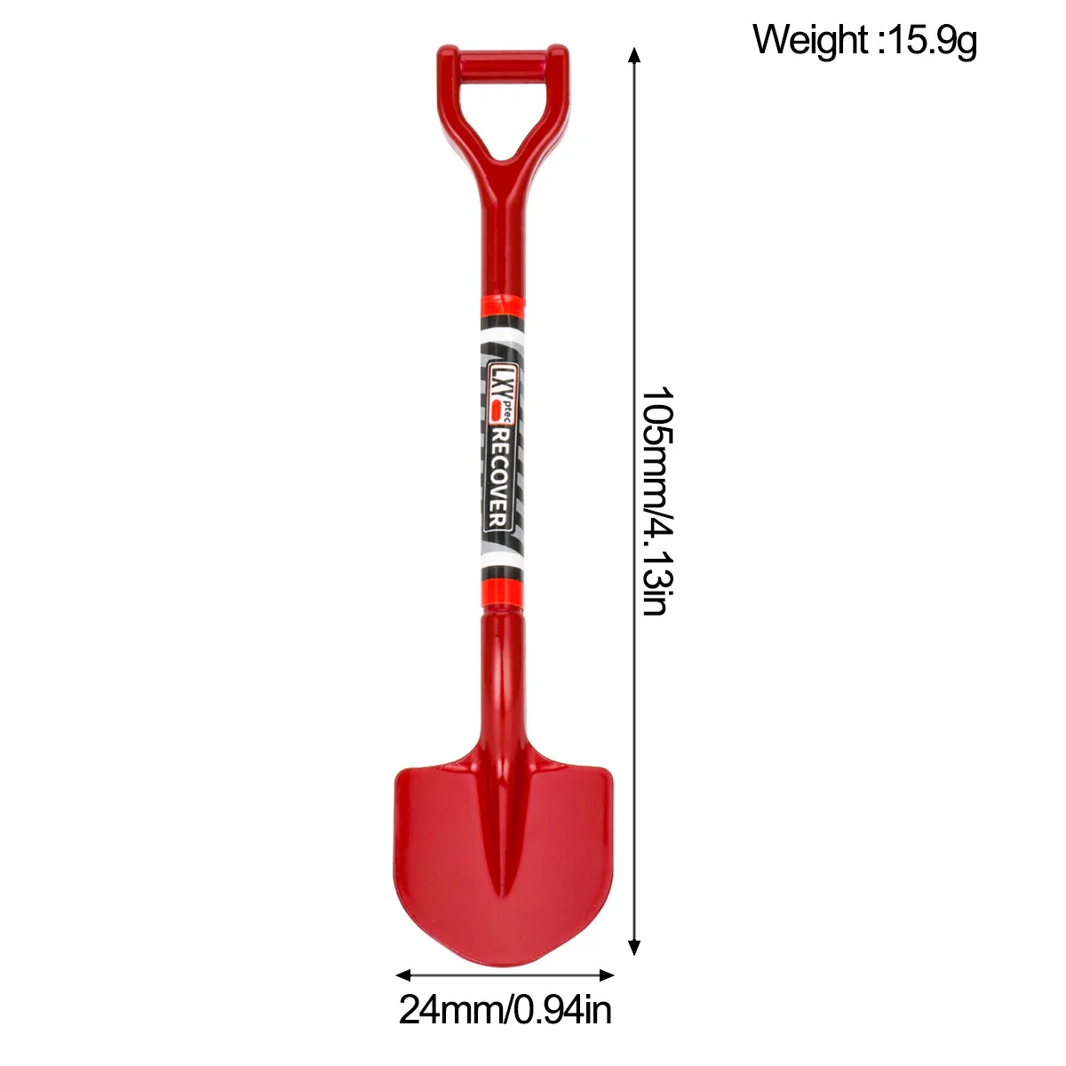 Simulated Metal Shovel Decoration 105x25mm for 1/8 1/10 RC Crawler Car Axial SCX10 TRX4 90046 D90 D110 Redcat TF2 Tamiya CC01