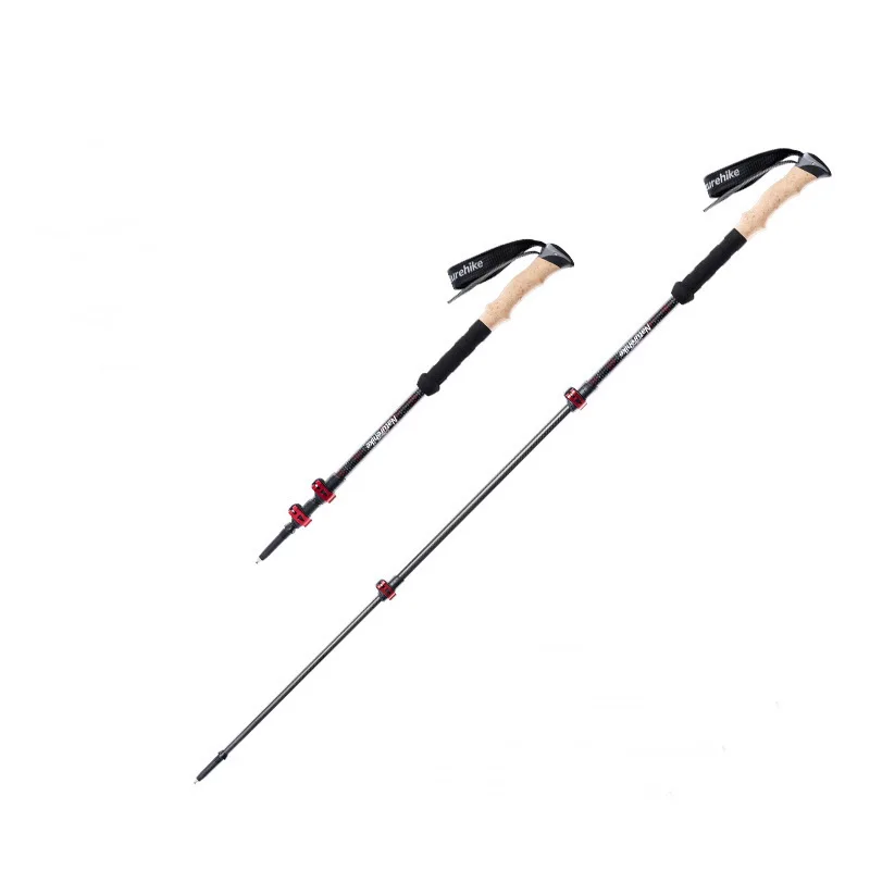 Naturehike 3K Retractable Carbon Fiber 3 Section Trekking Poles Folding Ultralight Walking Stick Climbing Hiking Alpenstock 2PC