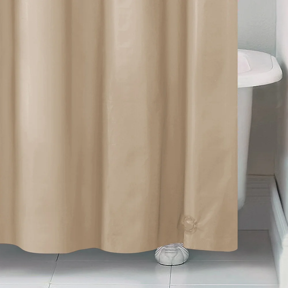 بطانة دش متينة مقاومة للماء من مادة PEVA مقاس 72 × 72 ثقيلة الوزن ذات 3 قياسات للحمام، تصميم صلب أساسي سهل التنظيف وخالي من الكلوريد #2