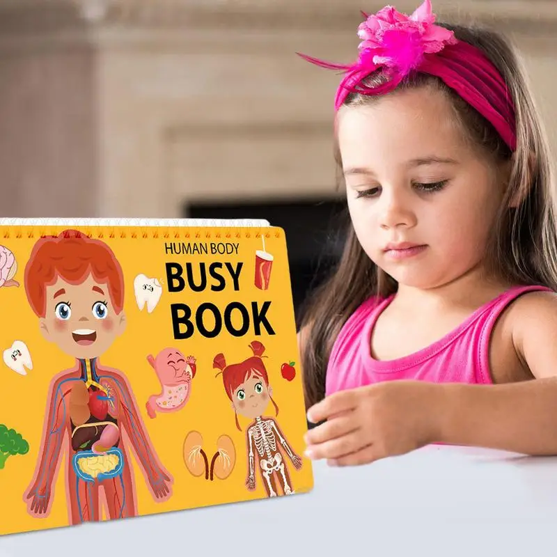 

Human Body Busy Book Toddler Homeschool Learning Activities Human Body Book For Toddler Kindergarten Learning Sensory Travel