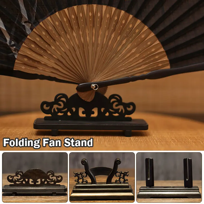 

Vintage Art Style Folding Fan Stand Display Base Holder Fans Display Folding Fan Bracket Home Office Table Decor Accessories