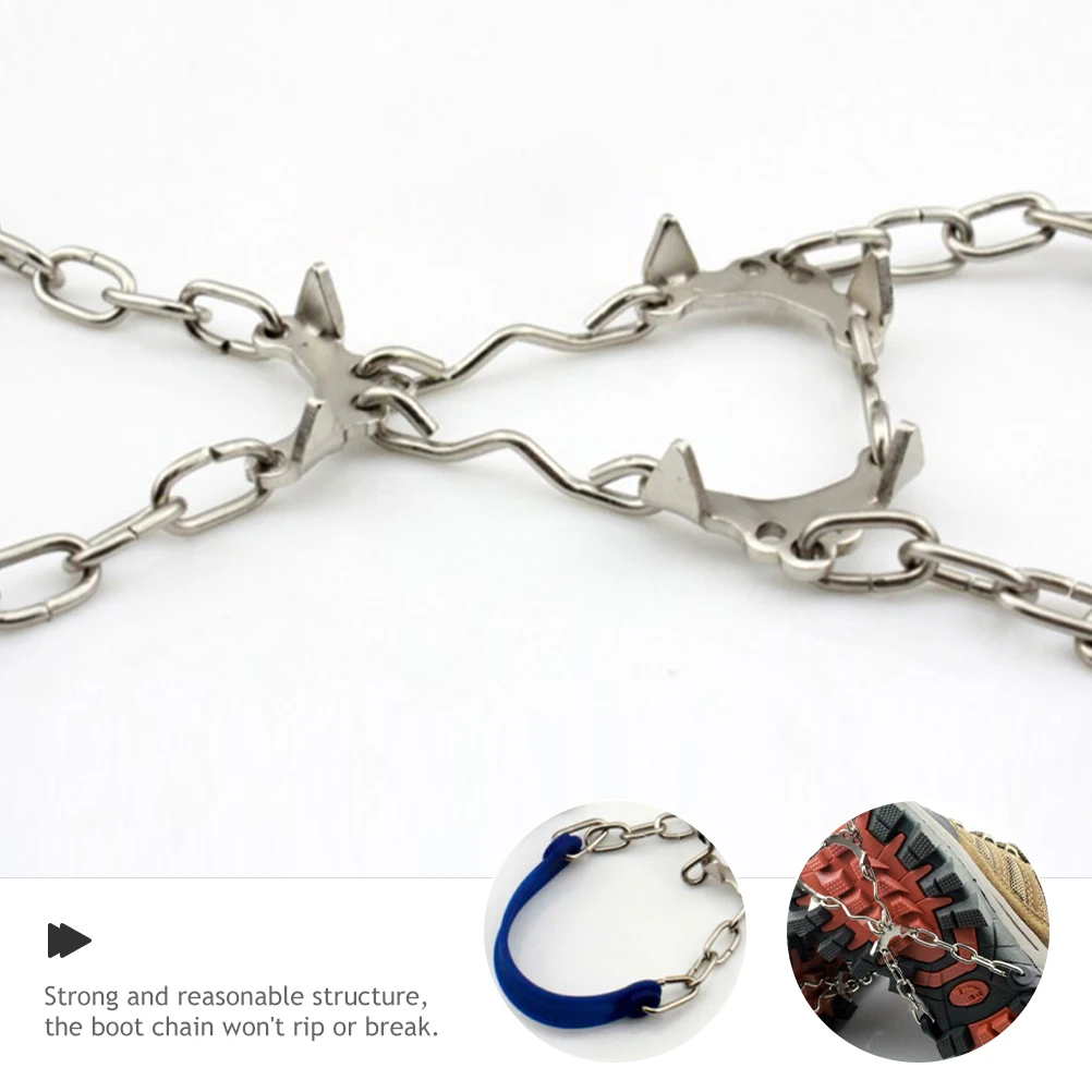 

2pcs Shoe Covers Durable Traction For Icy Roads Muddy Grass Winter Sports Hiking Camping Snow Shoe Chains Crampons Boot