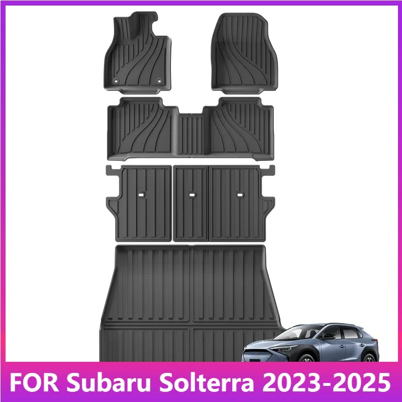 

LHD For Subaru Solterra For Toyota BZ4X 2023 2024 2025 TPE 3D Car Floor Mats Cargo Liner Trunk/Backrest Pad Waterproof Black