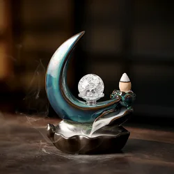 Backflow Incense Burner Incense Plate Home Sandalwood Zen Creative Decoration Moon Interior Decoration Incense Burner