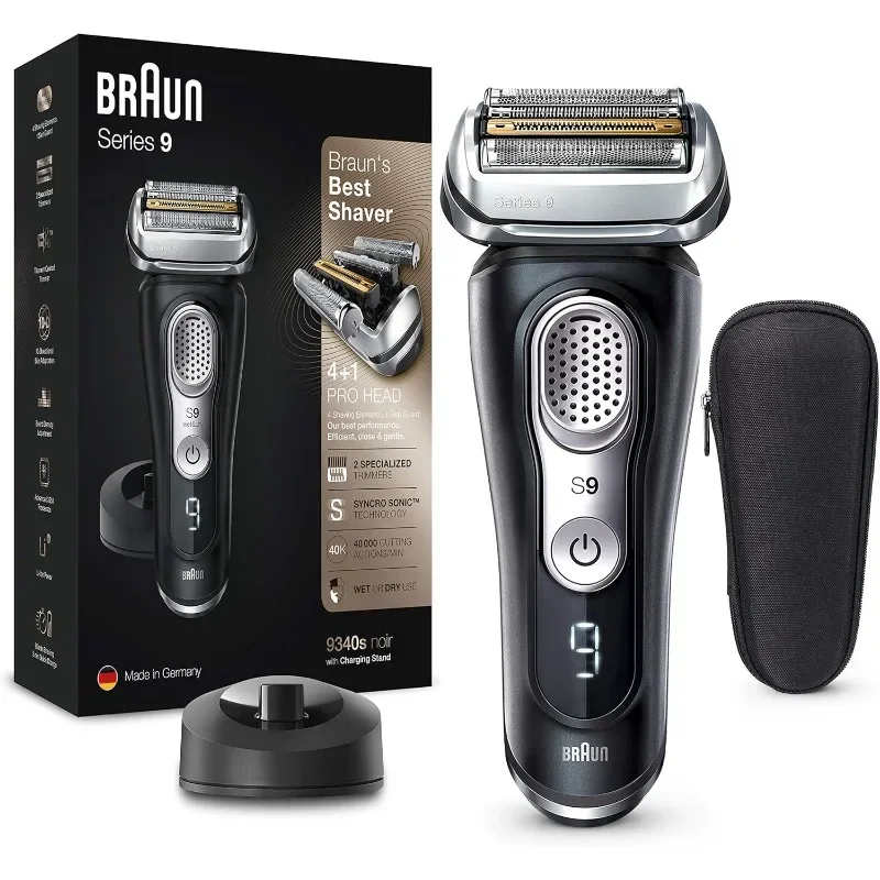 Braunn Series 9 9340s + Electric Shaver with 20% Longer Battery Life Charging Station Wet&Dry Electric Shaver Men's Precision