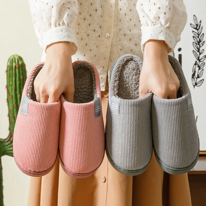 Zapatillas de mujer Otoño e Invierno Zapatillas de interior antideslizantes cómodas y cálidas para parejas