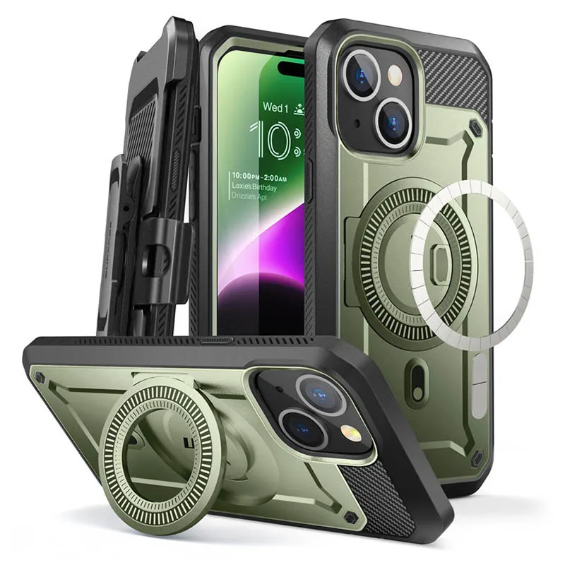 SUPCASE for iPhone 15/14/13 Case 6.1 inch 2023 UB Pro Mag Full Body Rugged Case Cover with Built-in Screen Protector
