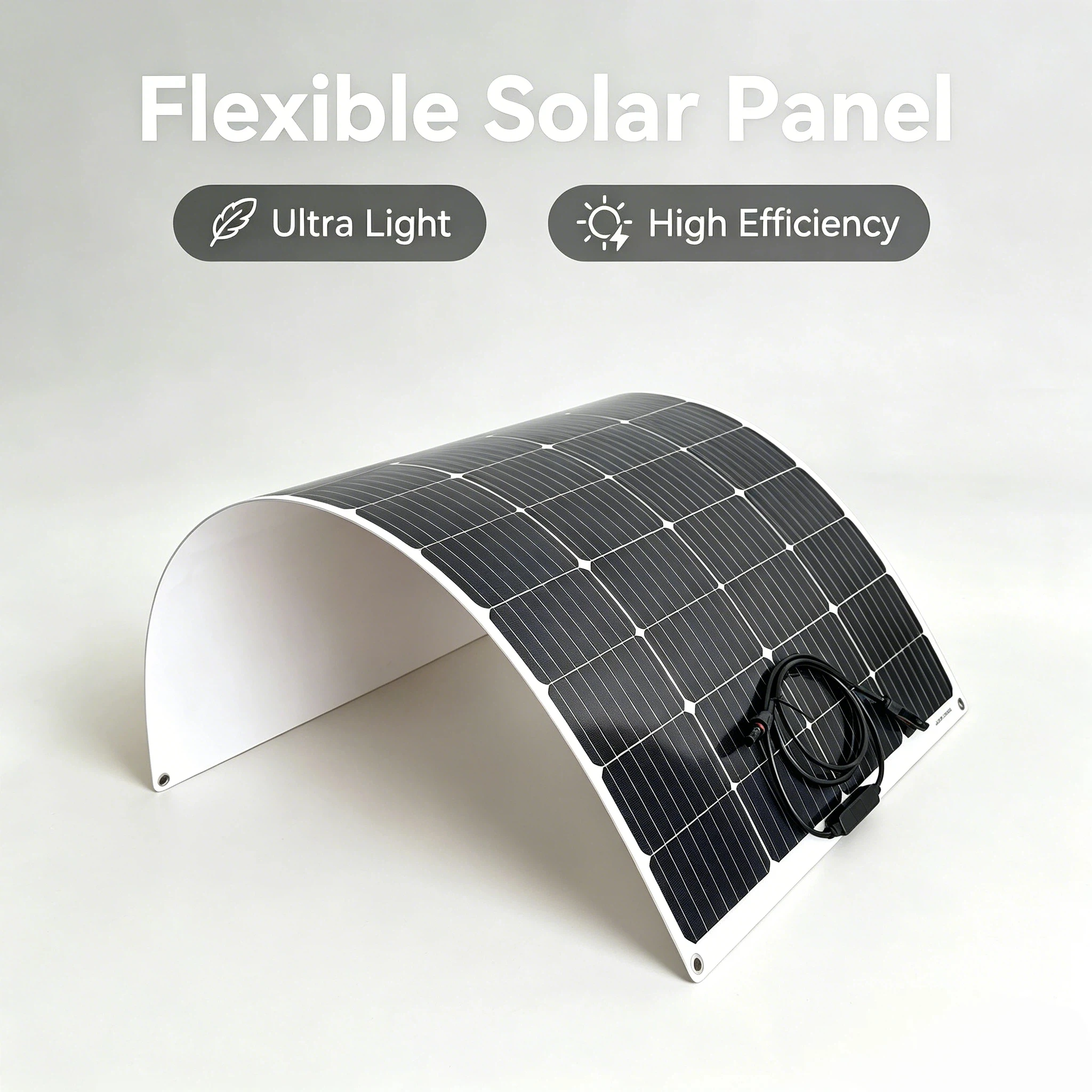 150W 12V Flexibles Monokristallines Solarmodul, PET 12V Solar-Batterieladegerät für Wohnwagen, Wohnmobil, Boot, Yacht, Marine & Netzunabhängige Nutzung