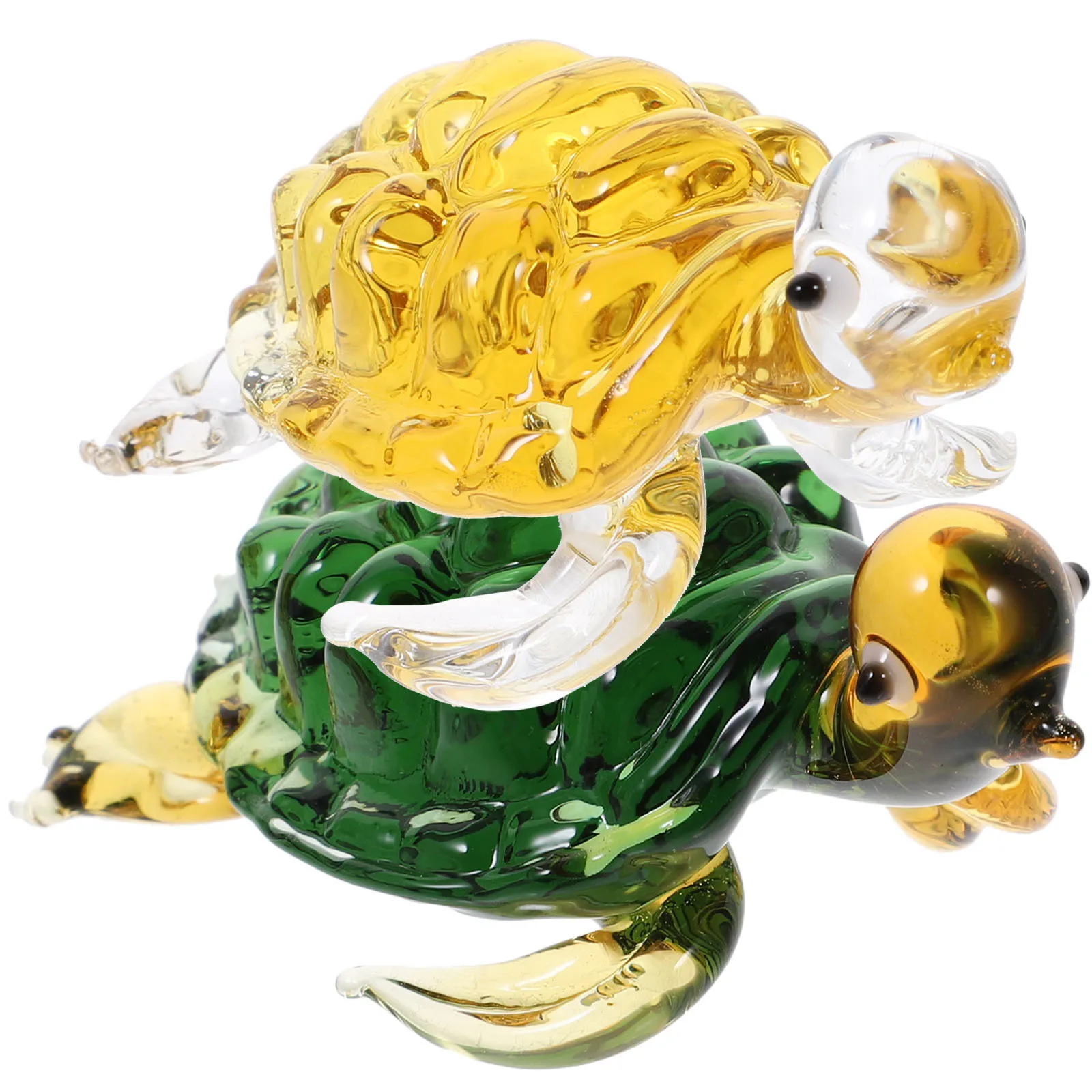 

2Pcs Glass Turtle Desktop Ornament Small Tortoise Craft Decorative Home Room Tabletop Decor Glass Small Turtle