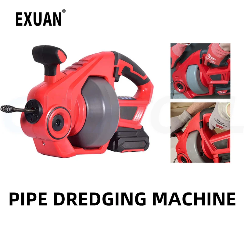 Handheld Pipe Dredging Machine Professional Sewer Toilet Blockage Cleaning Tool Portable Household Dredging Artifact 18V