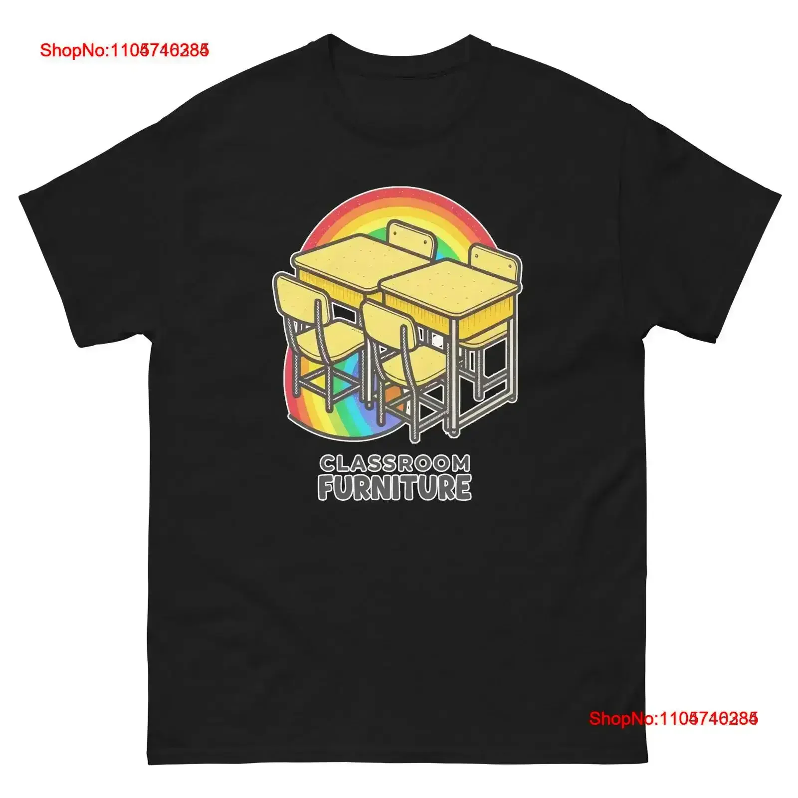 Classroom Furniture School Object Office Teacher T Shirt vintage Washed Comfortable streetwear Breathable Stretched Soft