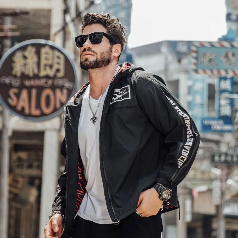 Oversized Spring and Autumn Men's Jackets Bomber Jacket Luxury Coats Windbreaker Korean Fashion Tops Zips Men Clothing