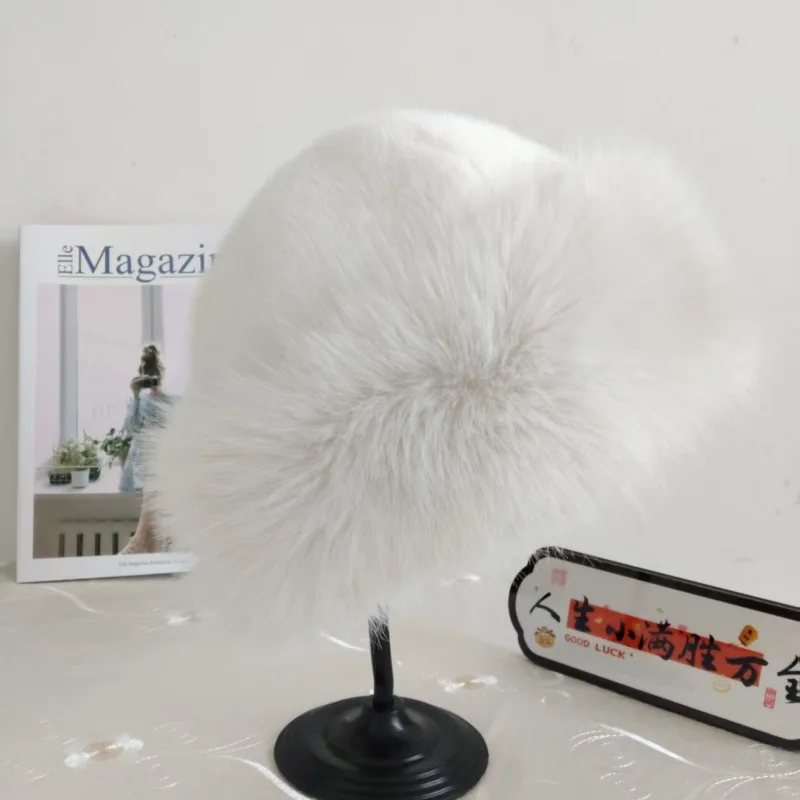 Women Winter Fur Hat Cold-Proof Outdoor Thicken Warm Soft Hat for Casual Trips Sports Skiing