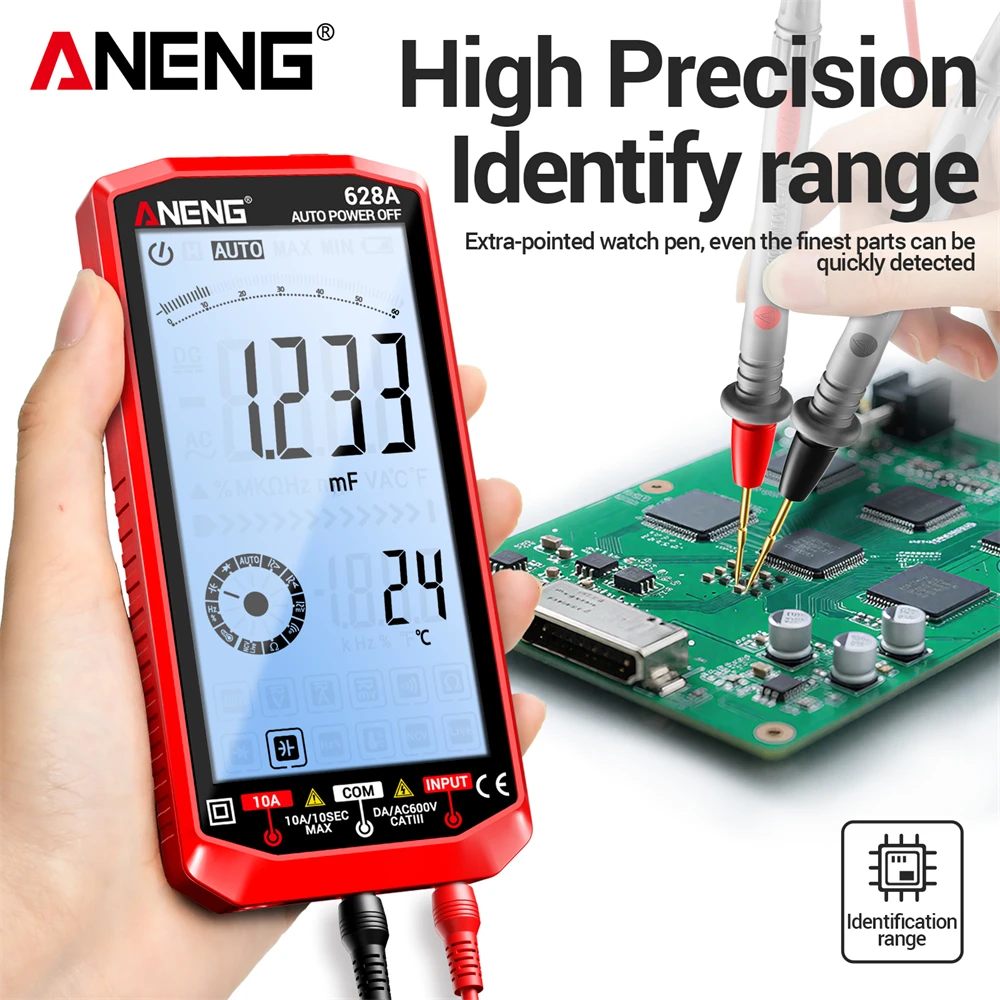 ANENG Digital Multimer AC/DC Voltage Current Backlit Large Screen Tester 628+B18 Highlight Voltage Test Pen Professional Tools