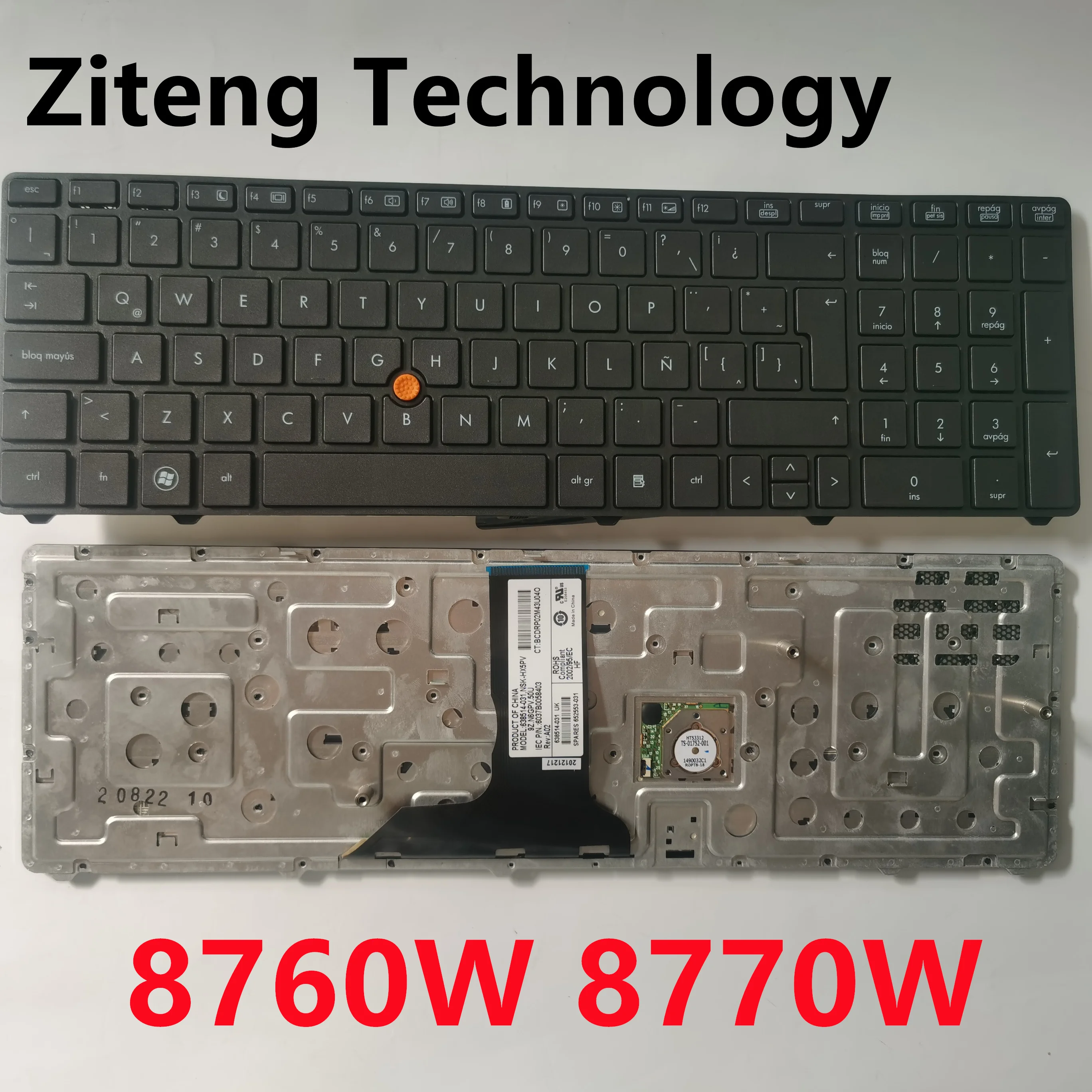 Latin/UK/Korean NoBacklit Laptop Keyboard For Hp Elitebook 8760w 8770w With Point LA/UK/KR Layout