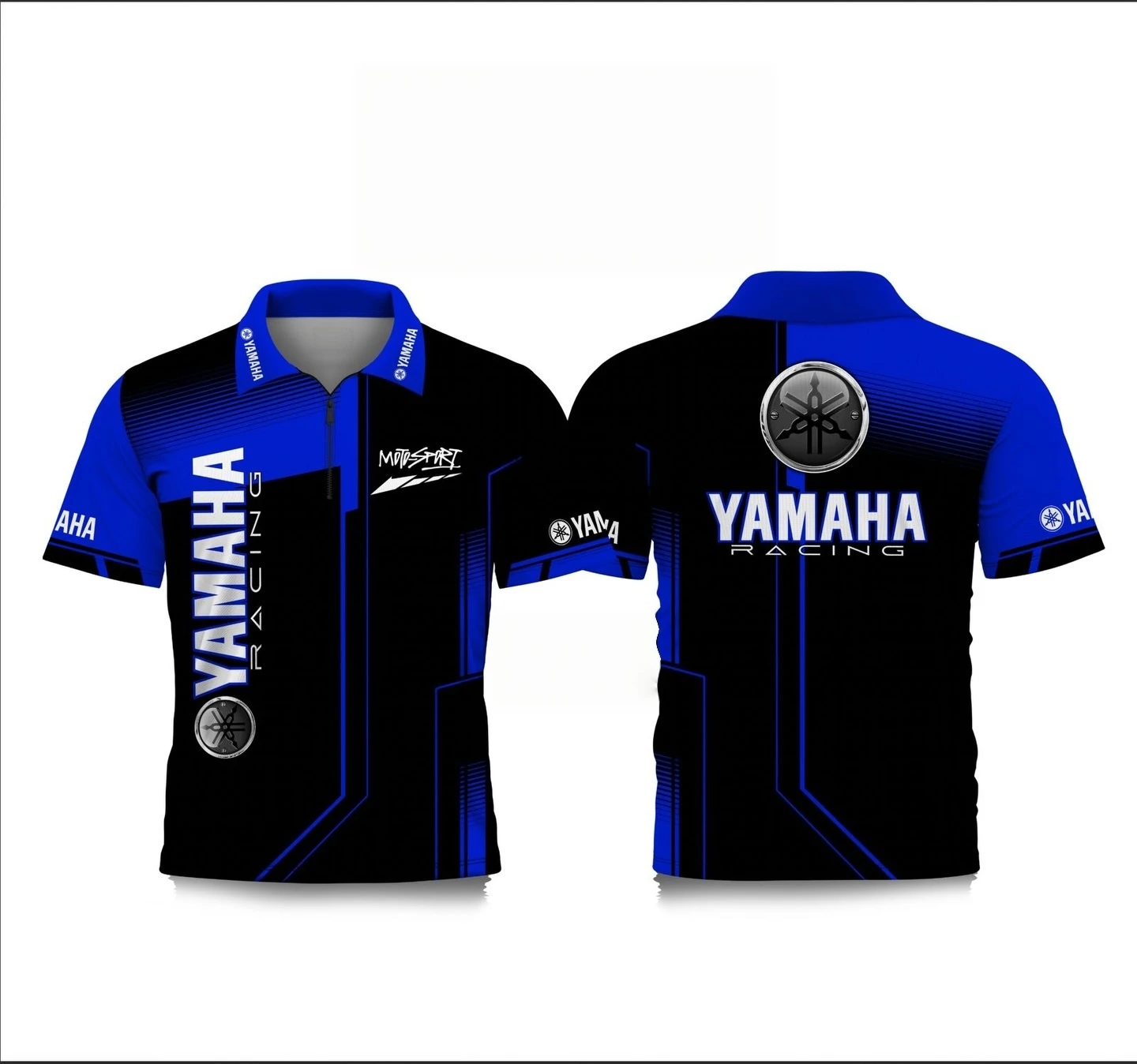 YAMAHA Business Collar Polo Shirt Short Sleeve Men Retro Motorcycle Racing Team Uniform Half Chain Speed Drying Cycling Coat Top