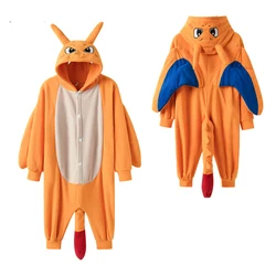 Onesies-Disfraz de Cosplay para niños, Kigurumi, dragón, regalo de Navidad, Pijama de lana de una pieza, traje de dormir de invierno