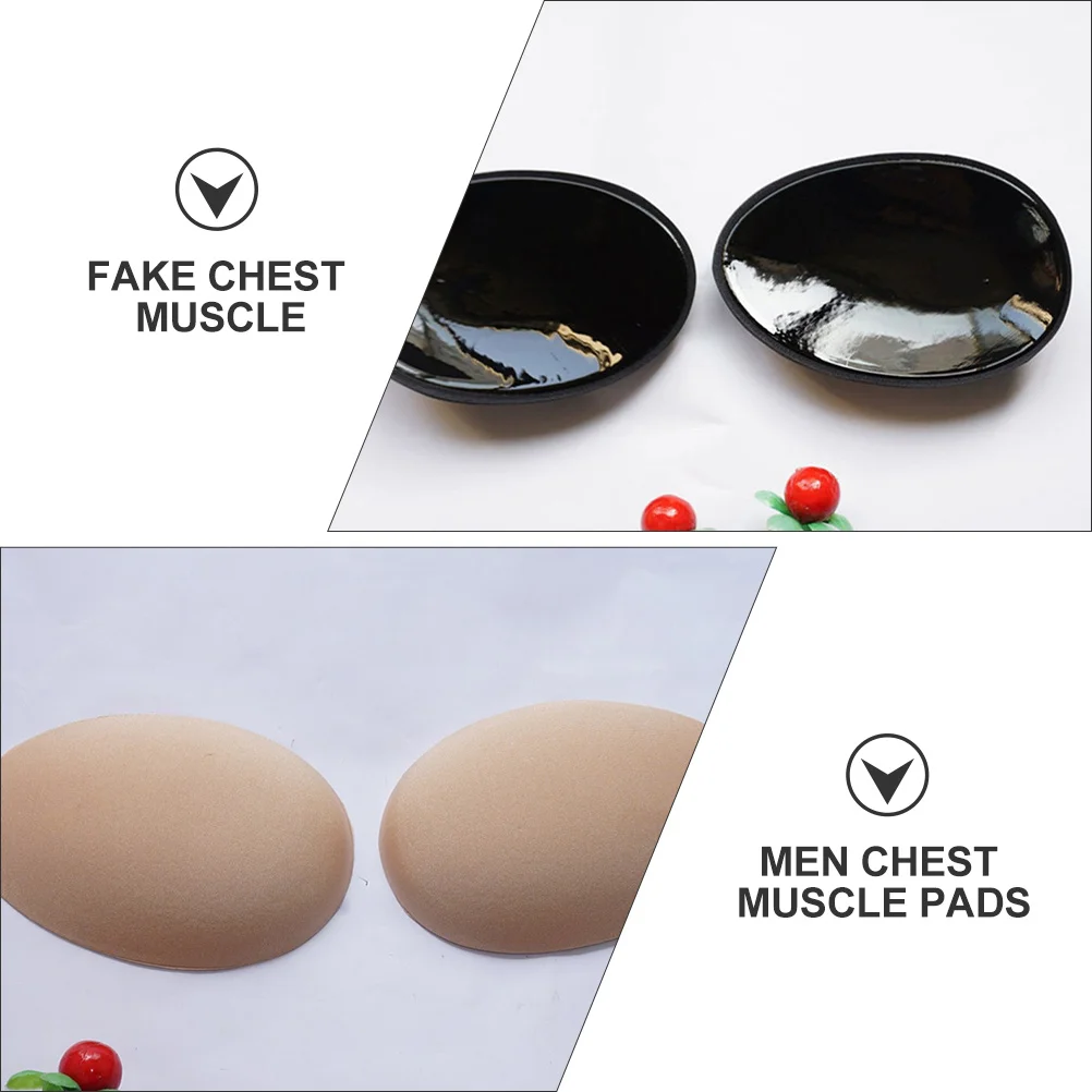 زوجان من وسائد عضلات الصدر للرجال، وسائد لاصقة من السيليكون غير مرئية ممتازة للرجال، مظهر قوي، ملصق عضلات مزيف قابل لإعادة الاستخدام #1