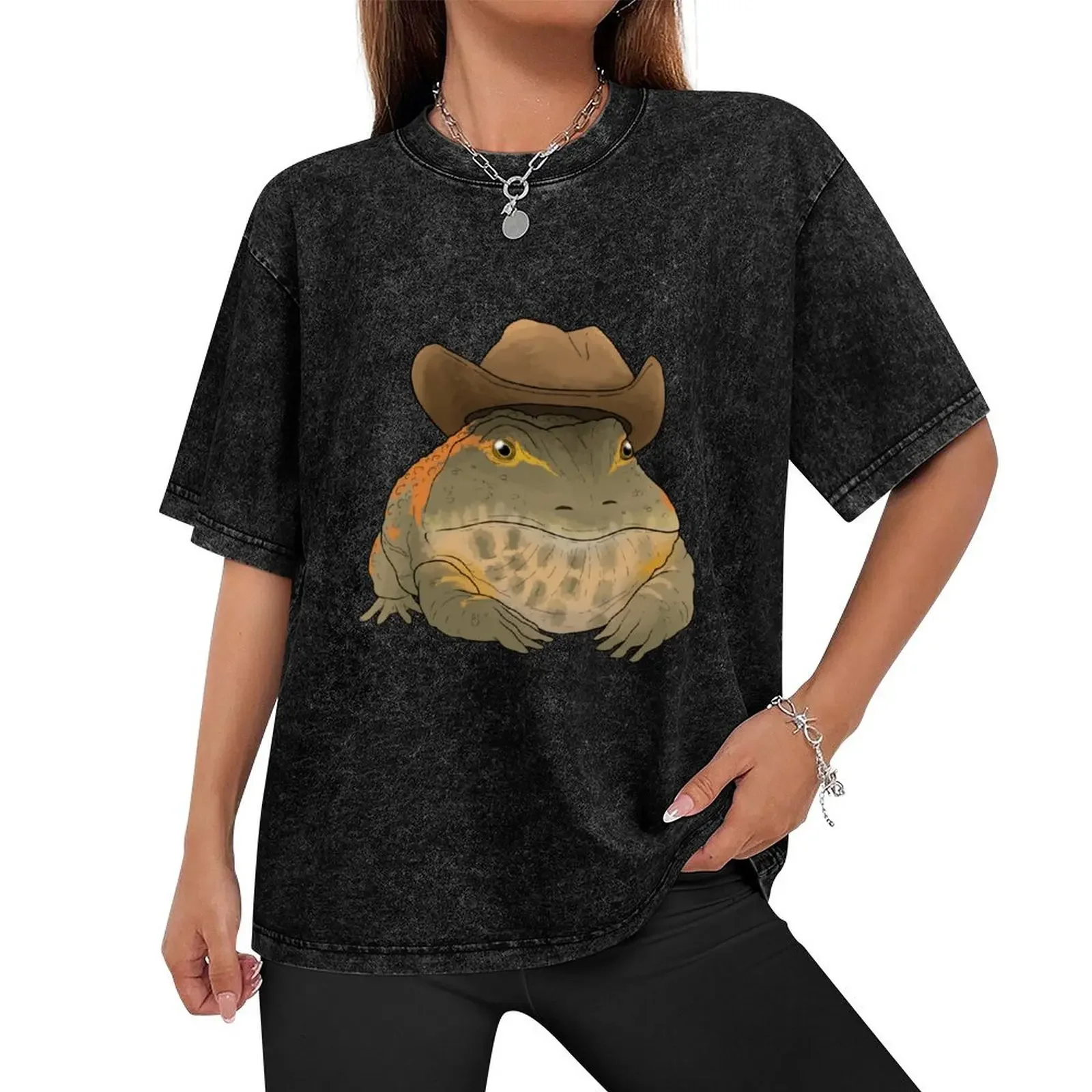 Beelzebufo prehistoric frog with hat Cretaceous Cowboy no text T-Shirt shirts graphic tees for a boy men t shirts high quality