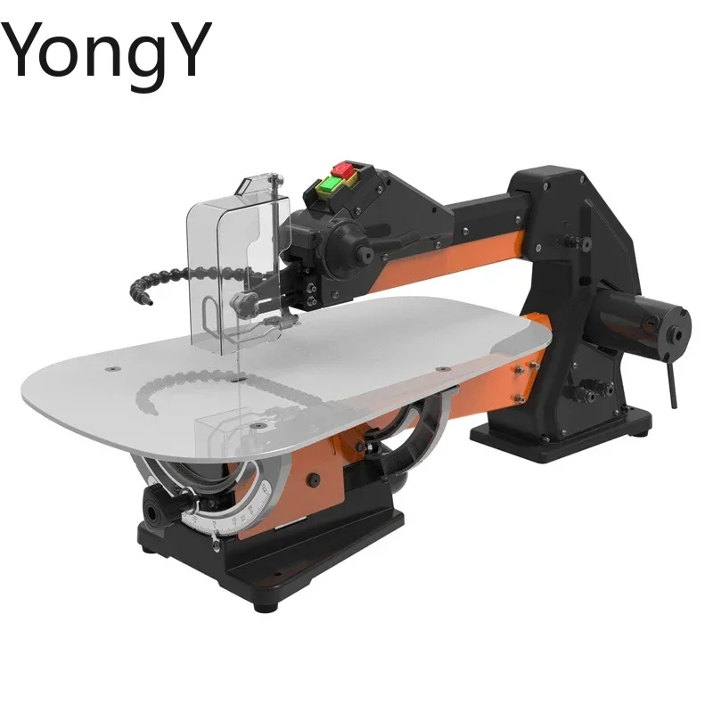 21-Inch 1.6-Amp Variable Speed Parallel Arm Scroll Saw with Extra-Large Dual-Bevel Steel Table, Black Orange