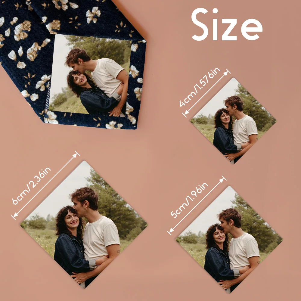1/3/5Pcs Custom Photo Tie Sticker Personalized Removable Picture Patches for Tie Suit Lapel Bow Tie Wedding Dad Anniversary Gift