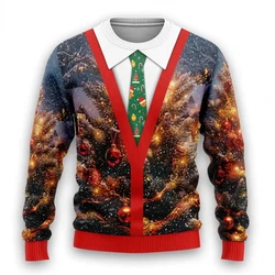 3d Print Fake Tie Suit Sweatshirt Men Womrn Fashion Ugly Christmas Sweater Funny Xmas Party Cosplay Suit Pullovers Unisex Tops