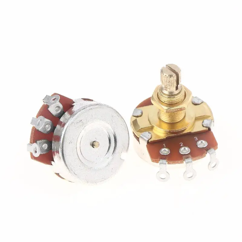 

Новый 1 шт. гитарный потенциометр с низким крутящим моментом и низким уровнем шума, гладкий латунный вал A500K A250K B250K B500K