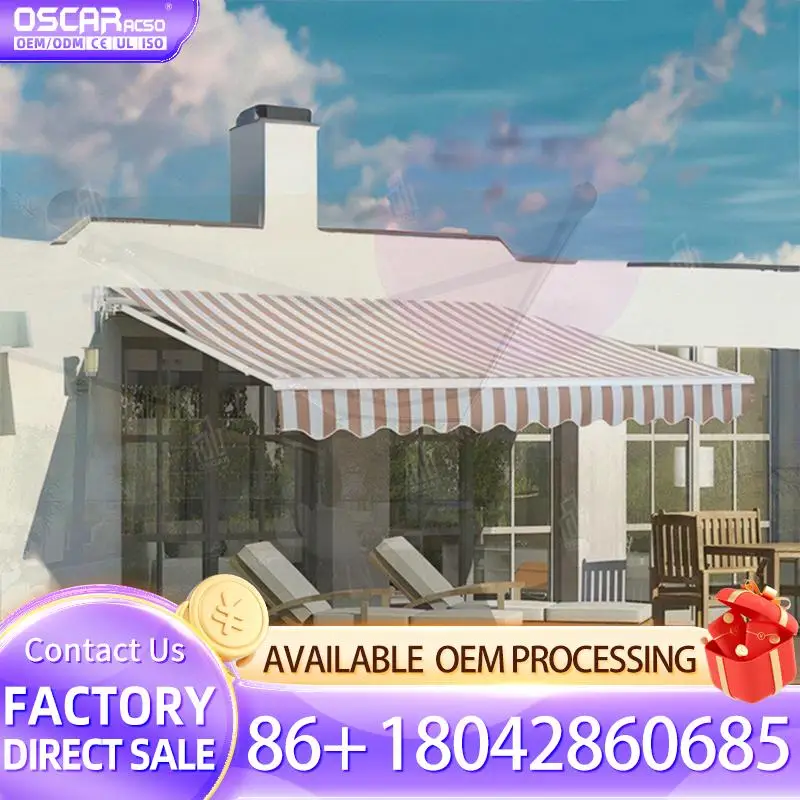 

7X35M Aluminum Alloy Retractable Outdoor Electric Folding Shade Rain Canopy for Balcony Patio Garden Retractable Awning
