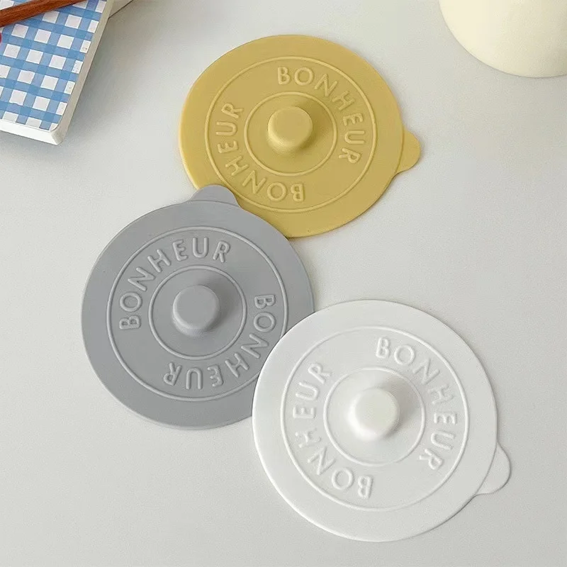 Silicone Mug Glass Cup Cover Sealing Protective Lid Heat Temperature Preserve For Tea/Coffee/Milk With Convex Handle