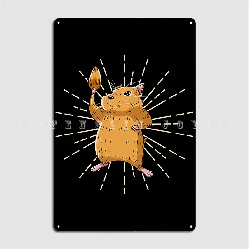 Hamster Socialist Funny Metal Sign Mural Plates Club Home Retro Tin Sign Poster