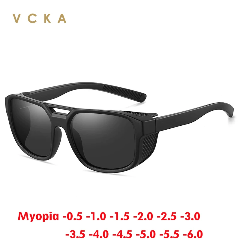 

VCKA TR90 Polarized Myopia Windproof Goggles Men Women Fashion UV400 Driving Sunglasses Optics Prescription Glasses -0.50 to -6.