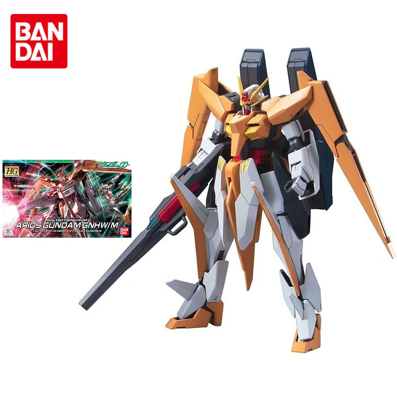 Bandai Gundam Model Kit Anime Figure HG 050 1/144 GN-007 Arios GNHW/M Genuine Gunpla Model Action Toy Figure Toys for Children