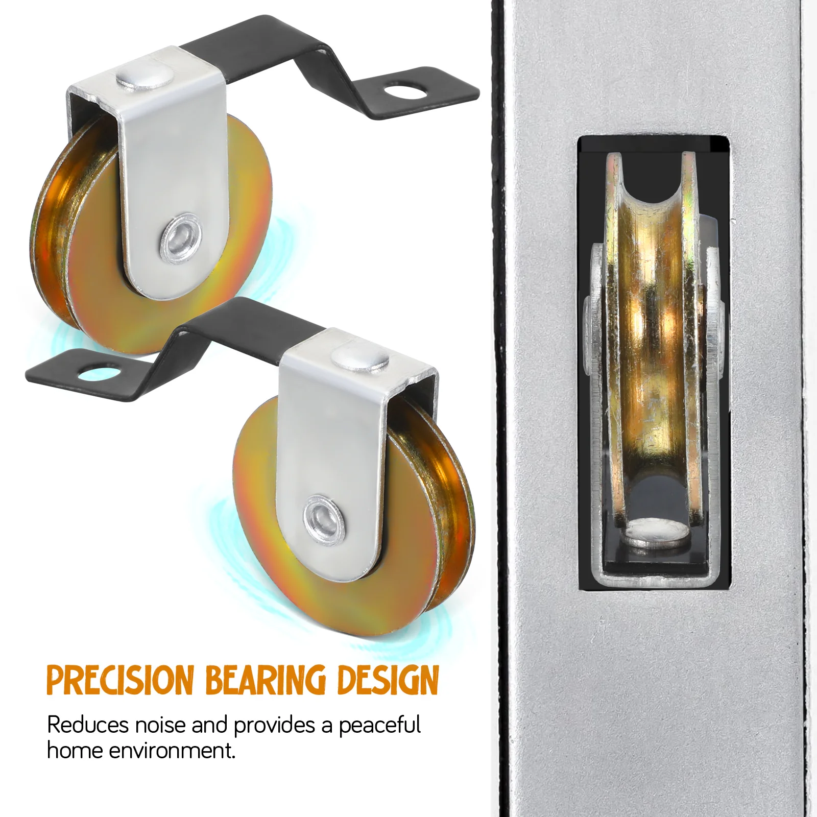 

4 шт. роликов для москитной сетки, замена для раздвижных окон, из марганцевой стали, сверхпрочные, для дверных направляющих, плавные и бесшумные