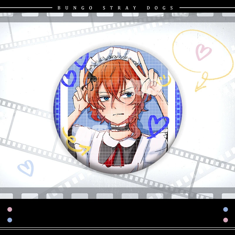 Animation Derivatives Badge Bar Nakajima Atsushi Dazai Osamu Ryunosuke Akutagawa Maid Style Decoration Back To School Anime Gift