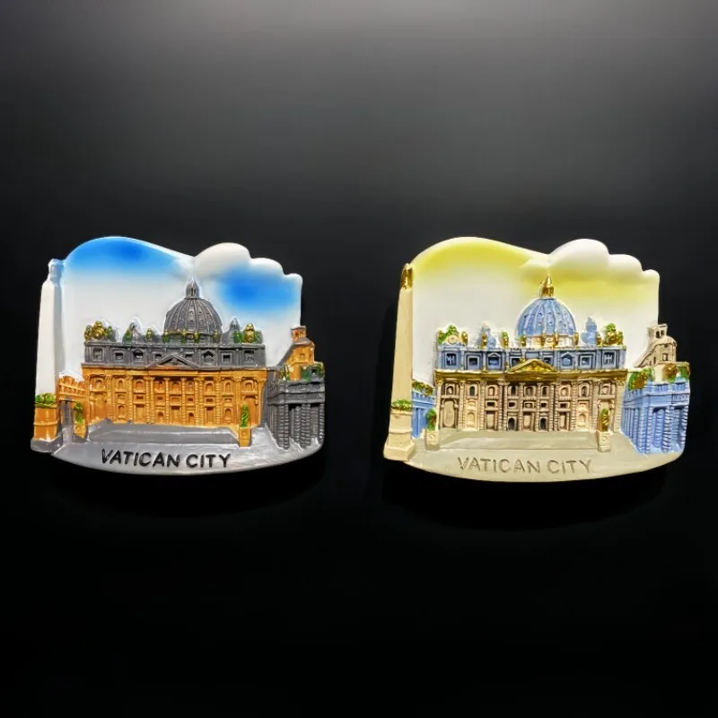 Vatican 3D Fridge Magnets Ornament Handicraft Resin Refrigerator Magnets Sticker Italy Souvenir Collection Gift Home Decoration