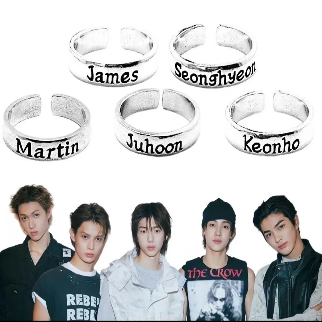 Anillo con letras Idol Boy Group CORTIS, soporte para seguidores de alta calidad, anillo periférico KEONHO JUHOON MARTIN SEONGHYEON JAMES, regalos para seguidores