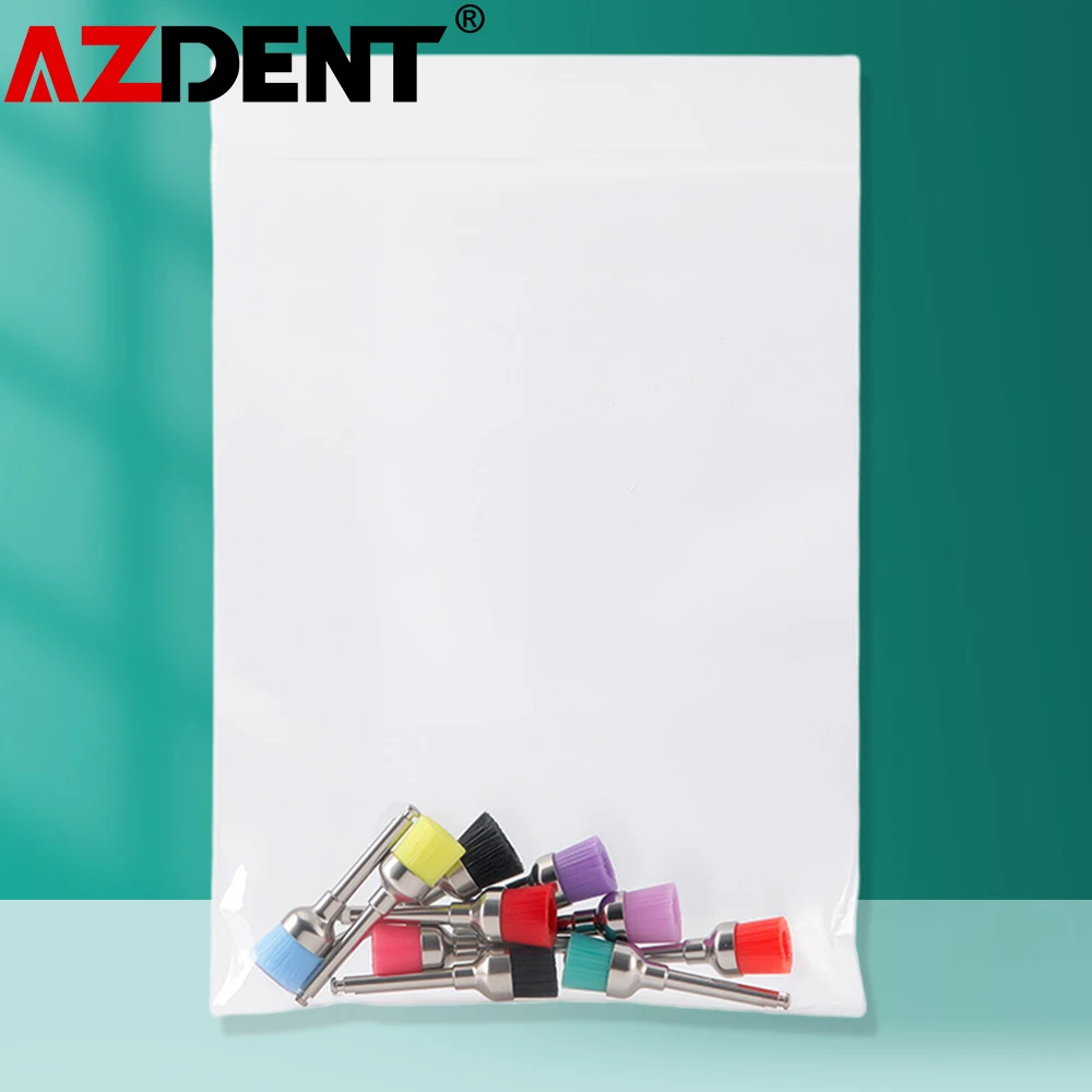 

10 шт., щетка для полировки зубов Azdent, красочная нейлоновая профилактическая щетка для полировки зубов для контруглового наконечника RA 2,35 мм, стоматологический инструмент