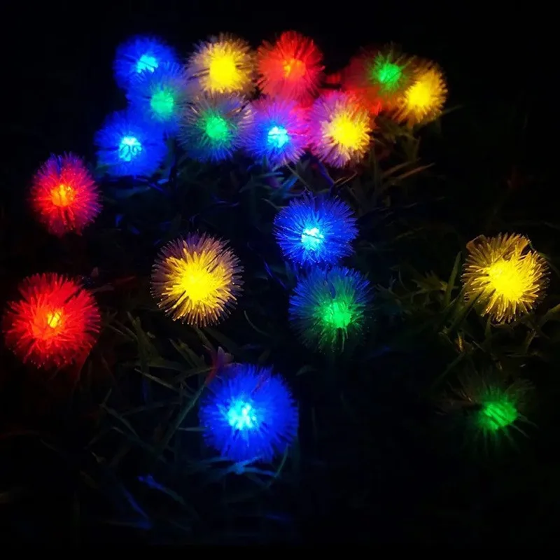 10M LED Ball Garland Lights Fairy String 220V 110V Operated Waterproof Outdoor Lamp Christmas Holiday Wedding Party Lights Decor