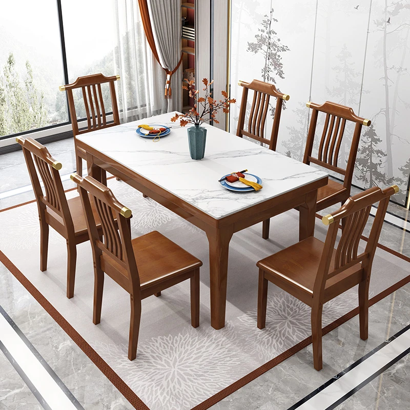 High Waterproof Luxury Table Wooden White Utensils Big White Wood Table Center Chairs Extendable Mesas De Comedor Ornaments