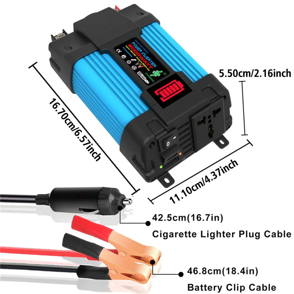 Auto Accessories Vehicle-mounted Household Converter 500W DC 12v To 220V Car Invertor Power inverter Peak power 6000W