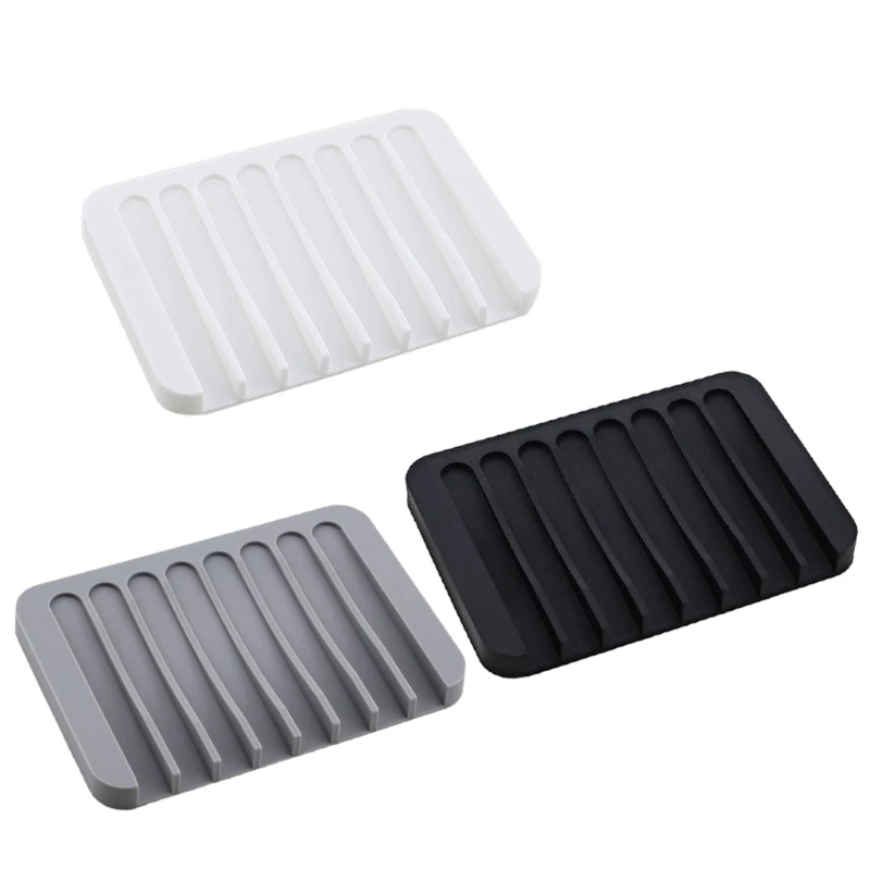 2x Self Draining Soap Dishes Silicone Soap Saver Waterfall Drainer Soap Holder for Bathroom Extend Soap Life Soap Bars