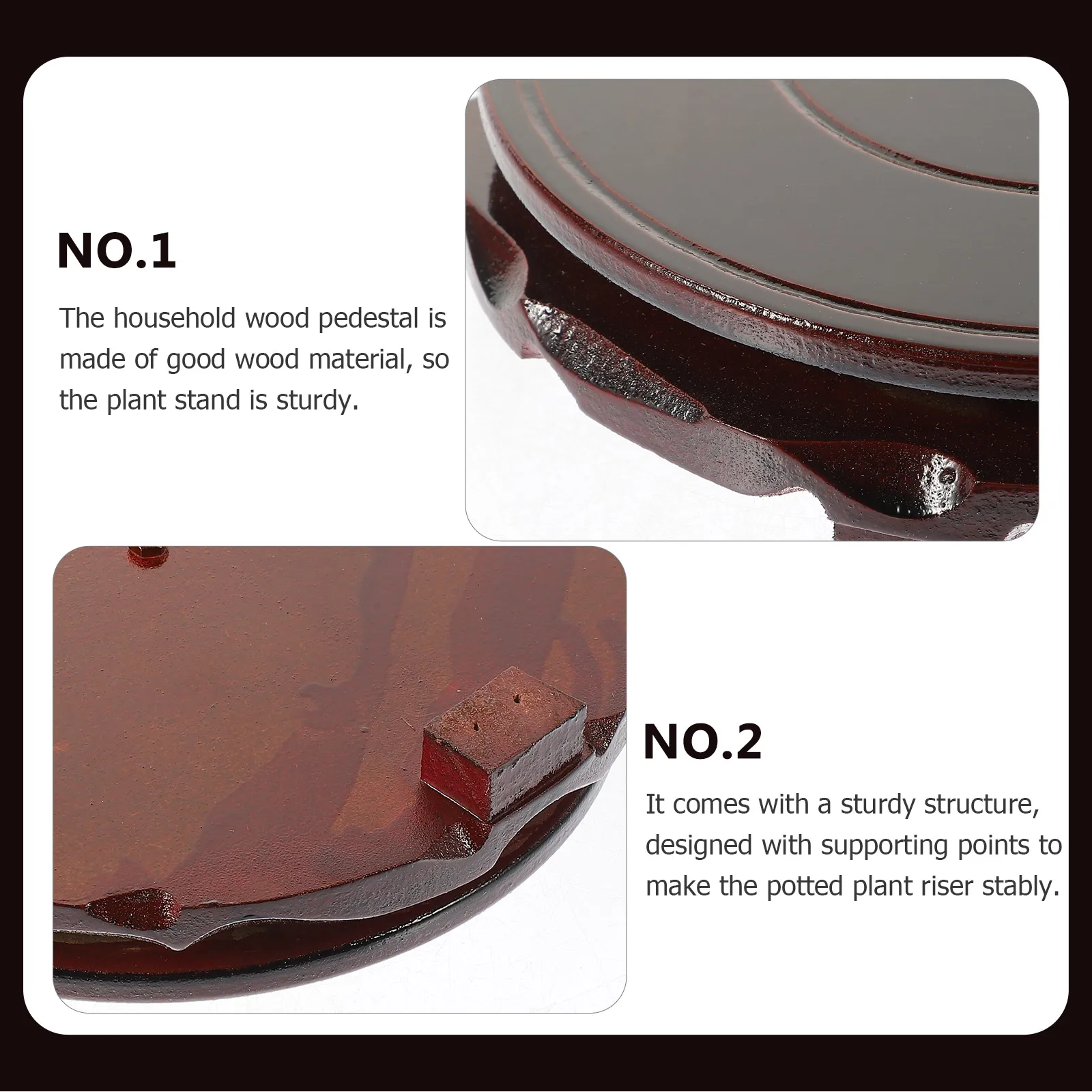 

Swivel Base Planter Stand 18cm Diameter Wood Pedestal for Flower Pot Vase Indoor Decor Wooden Craft Rotation Stand