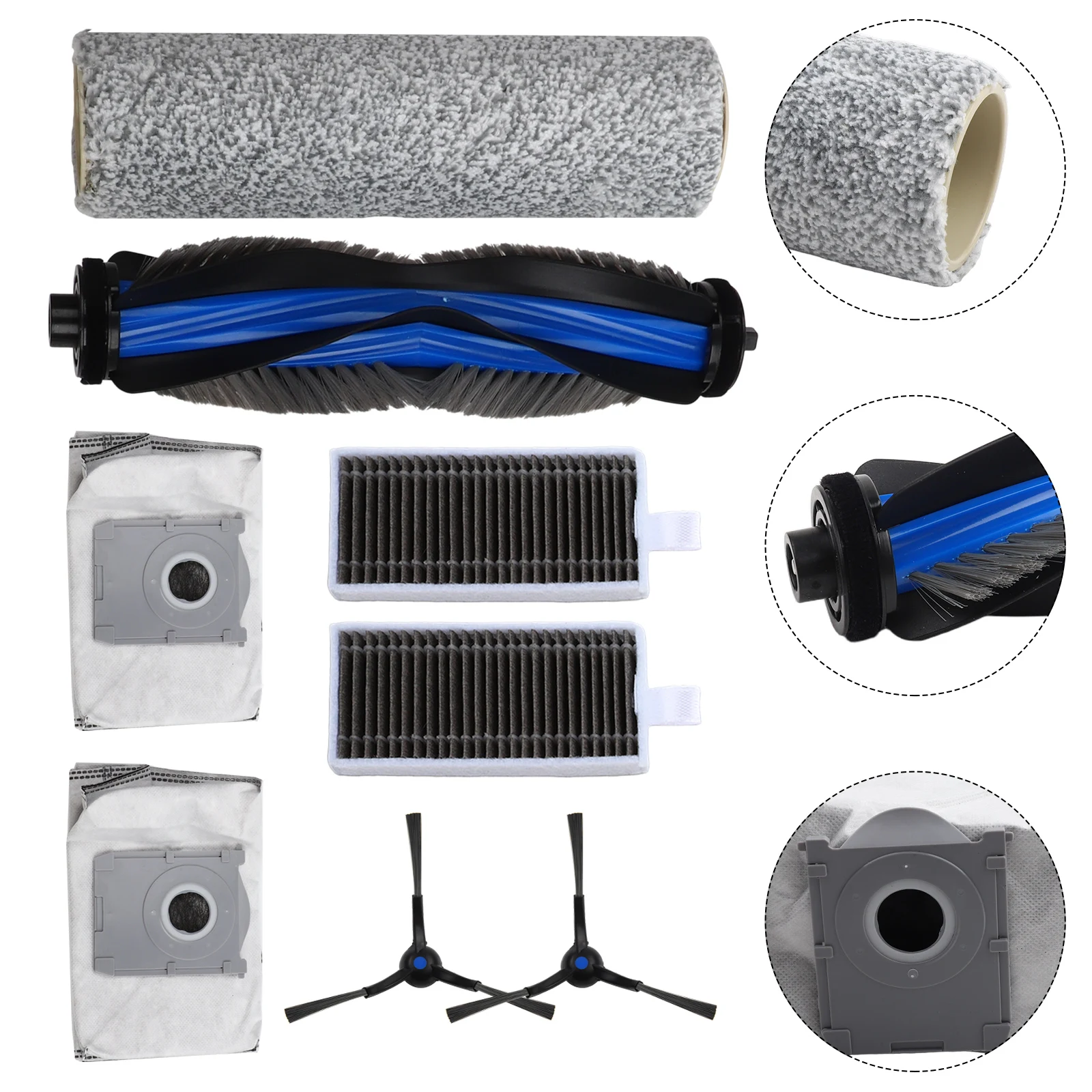 مجموعة مرشح أكياس الغبار للفرشاة الرئيسية لـ Ecovacs X8 Pro لـ Omni جهاز آلي لتنظيف الأتربة ملحقات تنظيف المنزل