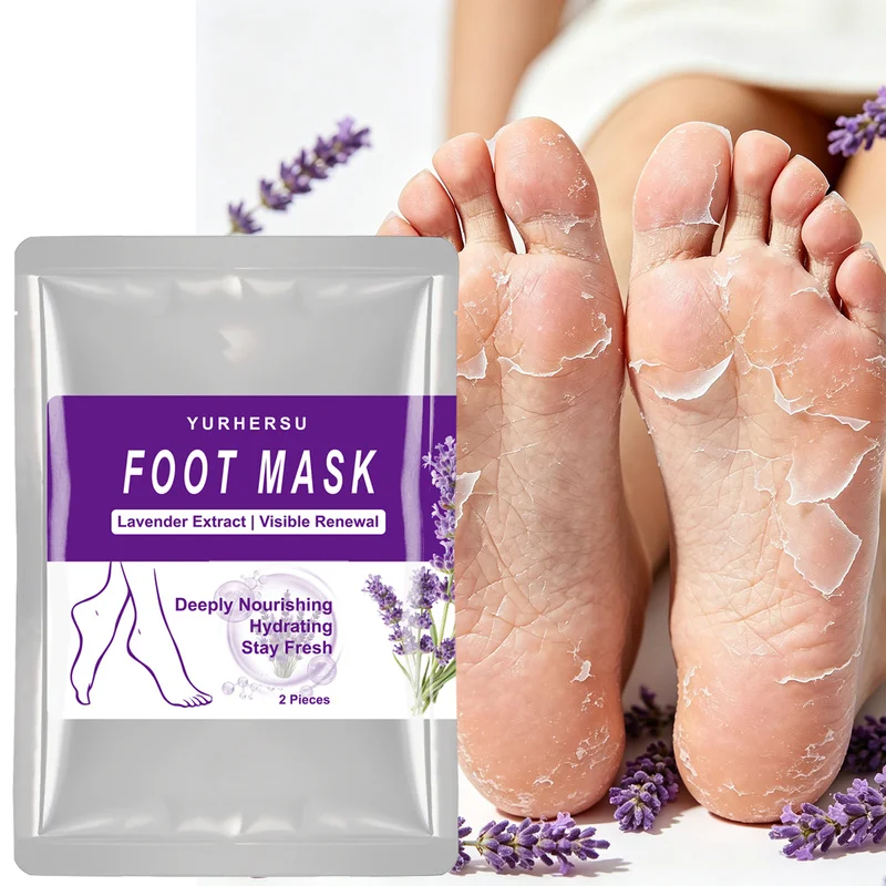 Lavender Foot Mask 2 Pcs Deeply Nourishing Hydrating for Dry Cracked Feet