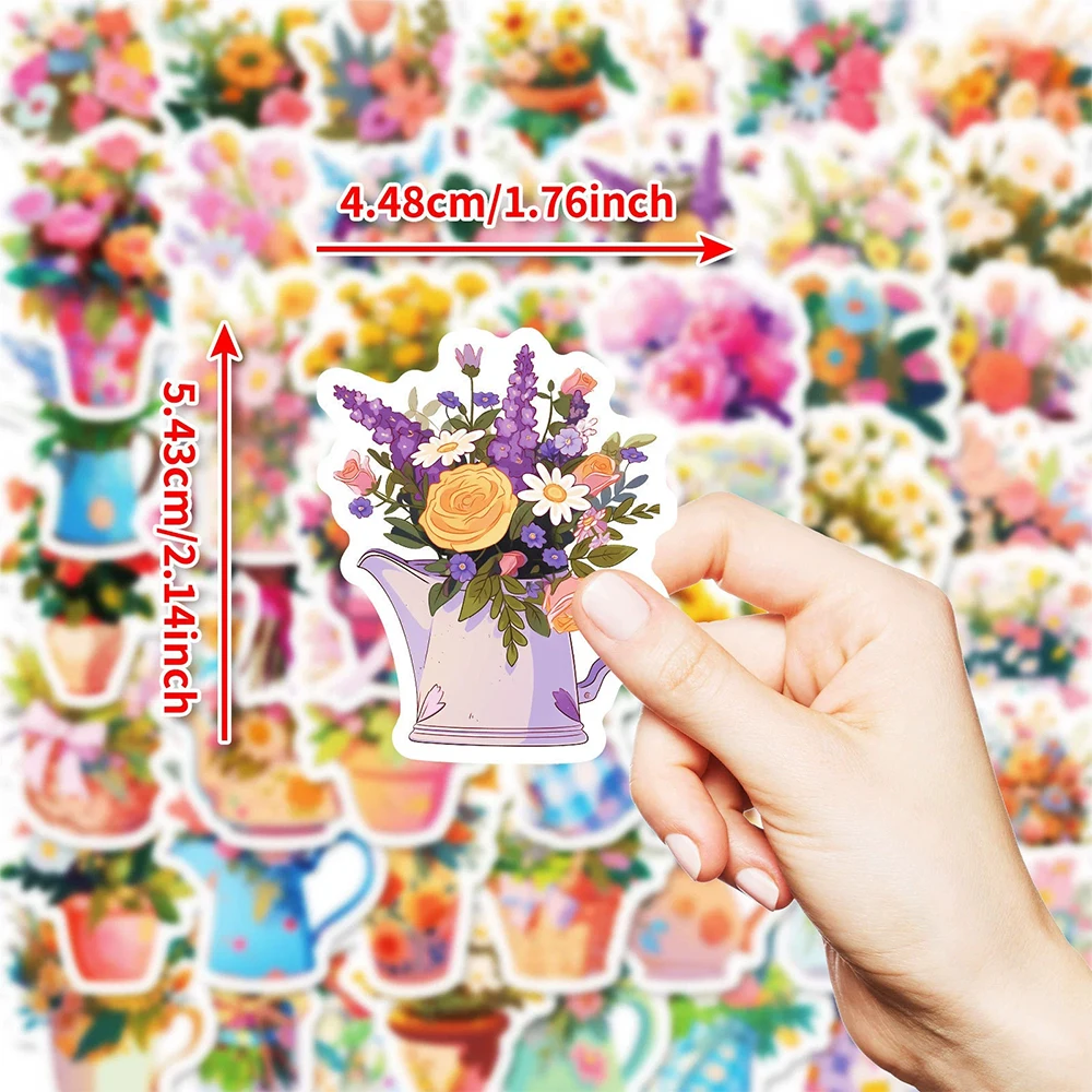 10/30/50 قطعة لطيف الزهور الملونة النبات ملصقات الجمالية مقاوم للماء الكتابة على الجدران الشارات DIY بها بنفسك القرطاسية الأمتعة الهاتف ملصق ديكور