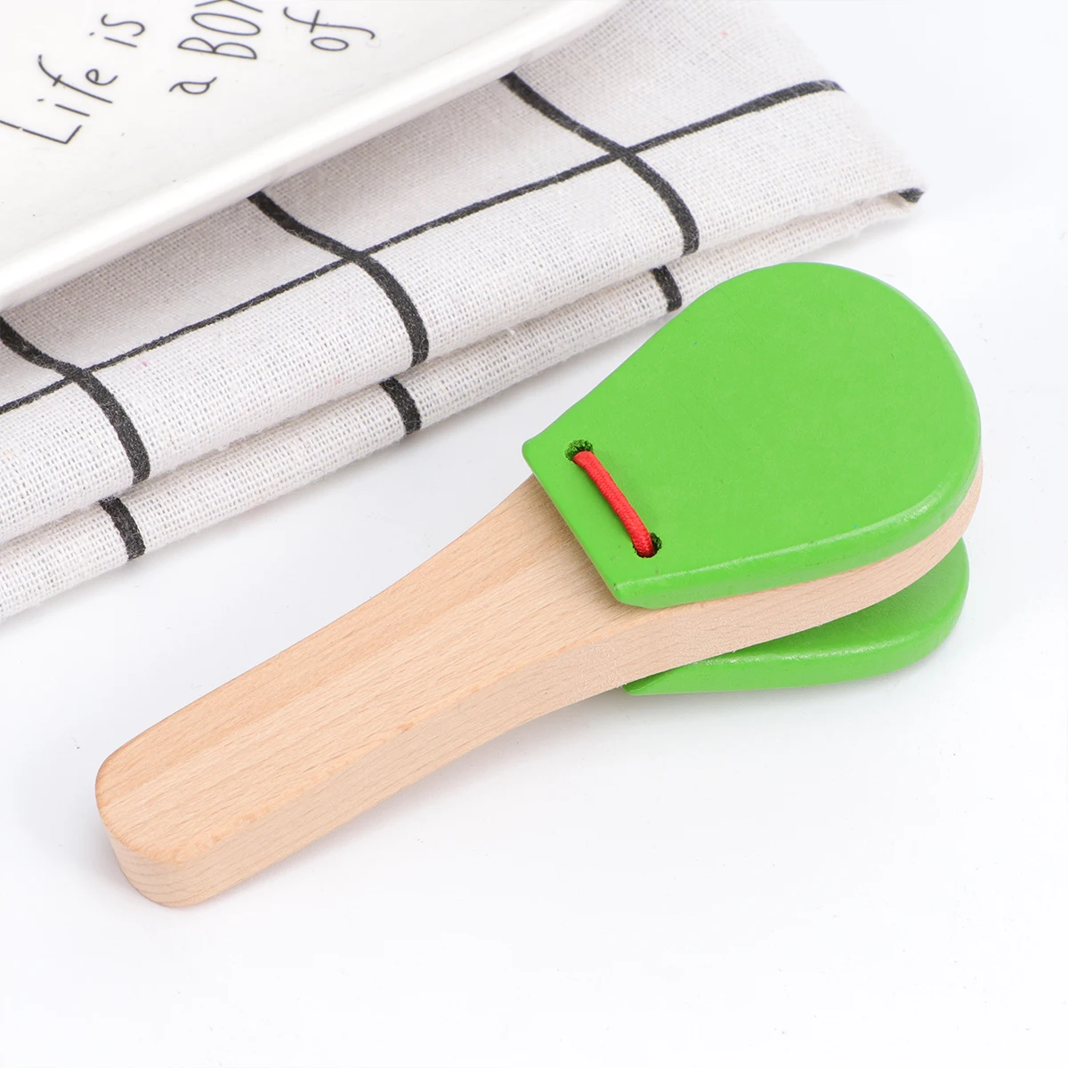 Juguete de desarrollo cognitivo para bebé, castañuelas de madera, instrumentos musicales, juguetes, ritmo y sonido, bambú colorido